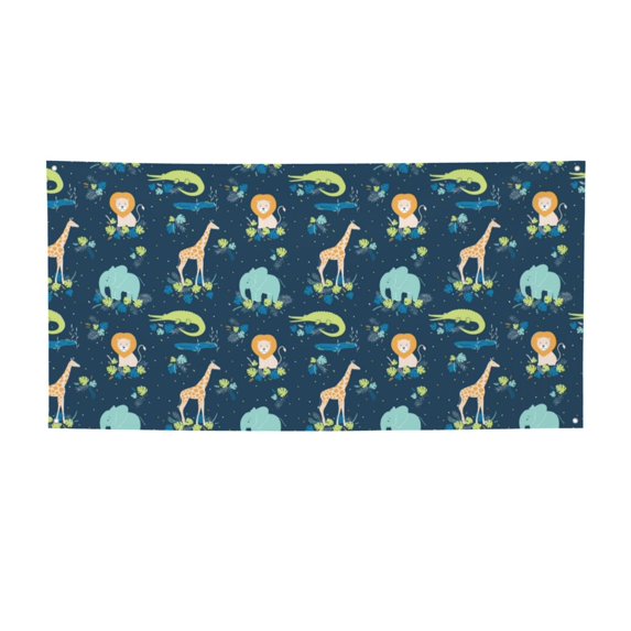 Sikiie Tropical Animals Custom Banners and Signs Customize Outdoor, Personalized Banner with Logo Text for Party Birthday, Customized Banner Decoration-Small