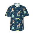 thumbnail image 1 of Sikiie Tropical Animals Print Men's Hawaiian Shirt, Summer Beach Button Pocket Short Sleeve T-Shirt,Medium, 1 of 7