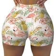thumbnail image 1 of Sikiie Tropical Flamingo Pineapple Print Workout Shorts Women Scrunch Butt Gym Shorts Seamless High Waist Tummy Control Yoga Biker Athletic Shorts, 1 of 5