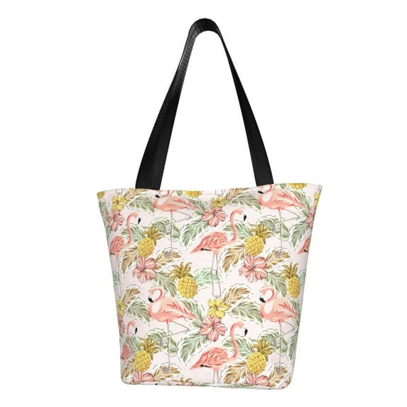 Sikiie Tropical Flamingo Pineapple Shoulder Bag Casual Hobo Crossbody Tote Bag for Women and Men Large Purse Messenger Bag Travel Work