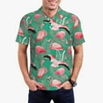thumbnail image 1 of Sikiie Tropical Flamingo Print Men's Short-sleeved POLO Shirts, Button-down Shirts and T-shirts are Suitable for Vacation, Leisure and Business-4X-Large, 1 of 6