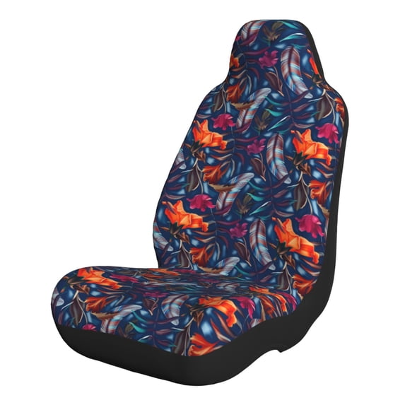 Sikiie Tropical Flower Car Seat Covers 2PCs Front Car Seat Covers Universal fit for Most Cars SUVs and Trucks-2 PCS