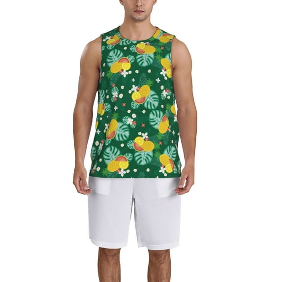 Sikiie Tropical Fruit Basketball Jersey Reversible Men's Mesh Athletic Sports Shirts Training Practice S-4XLMedium