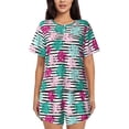 thumbnail image 1 of Sikiie Tropical Leaves Womens Pajama Sets Short Sleeve Top With Pants Sleepwear 2 Piece Lounge SetXX-Large, 1 of 6
