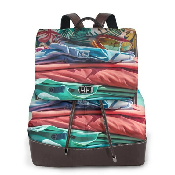 Sikiie Tropical Vacation Essentials Women Genuine Leather Backpack Fashion Rucksack Daypack Leather Casual Travel Backpacks for Women