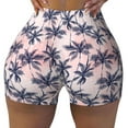 thumbnail image 1 of Sikiie Tropics Palm Trees Print Workout Shorts Women Scrunch Butt Gym Shorts Seamless High Waist Tummy Control Yoga Biker Athletic Shorts, 1 of 5