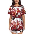 thumbnail image 1 of Sikiie Truck With Gnomes Womens Pajama Sets Short Sleeve Top With Pants Sleepwear 2 Piece Lounge Set-4X-Large, 1 of 6