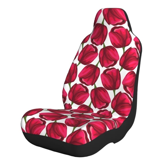 Sikiie Tulips Flowers Car Seat Covers 2PCs Front Car Seat Covers Universal fit for Most Cars SUVs and Trucks-2 PCS