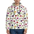 thumbnail image 1 of Sikiie Tulips Flowers Men's Hoodie, Essentials Hoodie, Sweatshirt, Pullover Hooded Sweatshirt for Men-3X-Large, 1 of 1