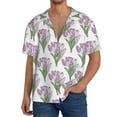 thumbnail image 1 of Sikiie Tulips Flowers Men's Wrinkle Free Untucked Cuban Shirt Business Casual Button Down Shirts Short Sleeve Shirt3X-Large, 1 of 5