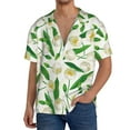 thumbnail image 1 of Sikiie Tulips Flowers Men's Wrinkle Free Untucked Cuban Shirt Business Casual Button Down Shirts Short Sleeve ShirtLarge, 1 of 5