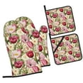 thumbnail image 1 of Sikiie Tulips Flowers Oven Mitts and Pot Holders, Silicone Oven Gloves, Heat Resistant Oven Mitts 4Pcs Set, 1 of 6