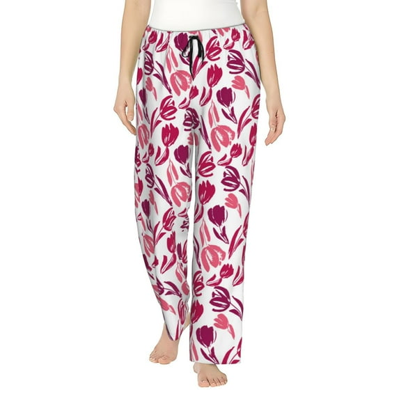 Sikiie Tulips Flowers Women’s Ultra-Soft Comfy Lounge Pants Sleepwear Comfy Lounge Pants Drawstring Sleep Bottoms with PocketsXX-Large