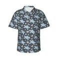 thumbnail image 1 of Sikiie Turtle Print Men's Hawaiian Shirt, Summer Beach Button Pocket Short Sleeve T-Shirt,Large, 1 of 7