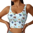 thumbnail image 1 of Sikiie Turtle Print Strappy Sports Bra for Women Padded Push Up Sports Bra Athletic Running Sports Bra Workout Bra Yoga Bra, 1 of 5