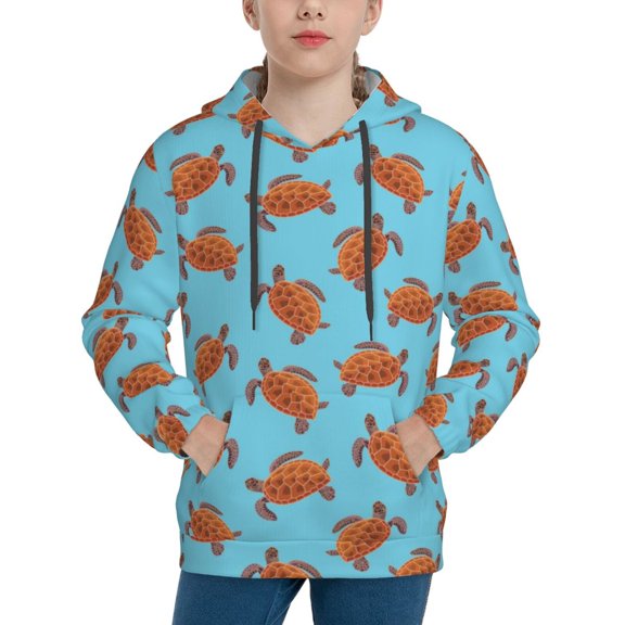 Sikiie Turtle Youth Hoodie Sweatshirt Pullover Hooded Classic Casual Essentials Hoodiefor Boys Girls Kids -X-Large