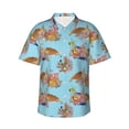 thumbnail image 1 of Sikiie Turtles And Corals Print Men's Hawaiian Shirt, Summer Beach Button Pocket Short Sleeve T-Shirt,Small, 1 of 7