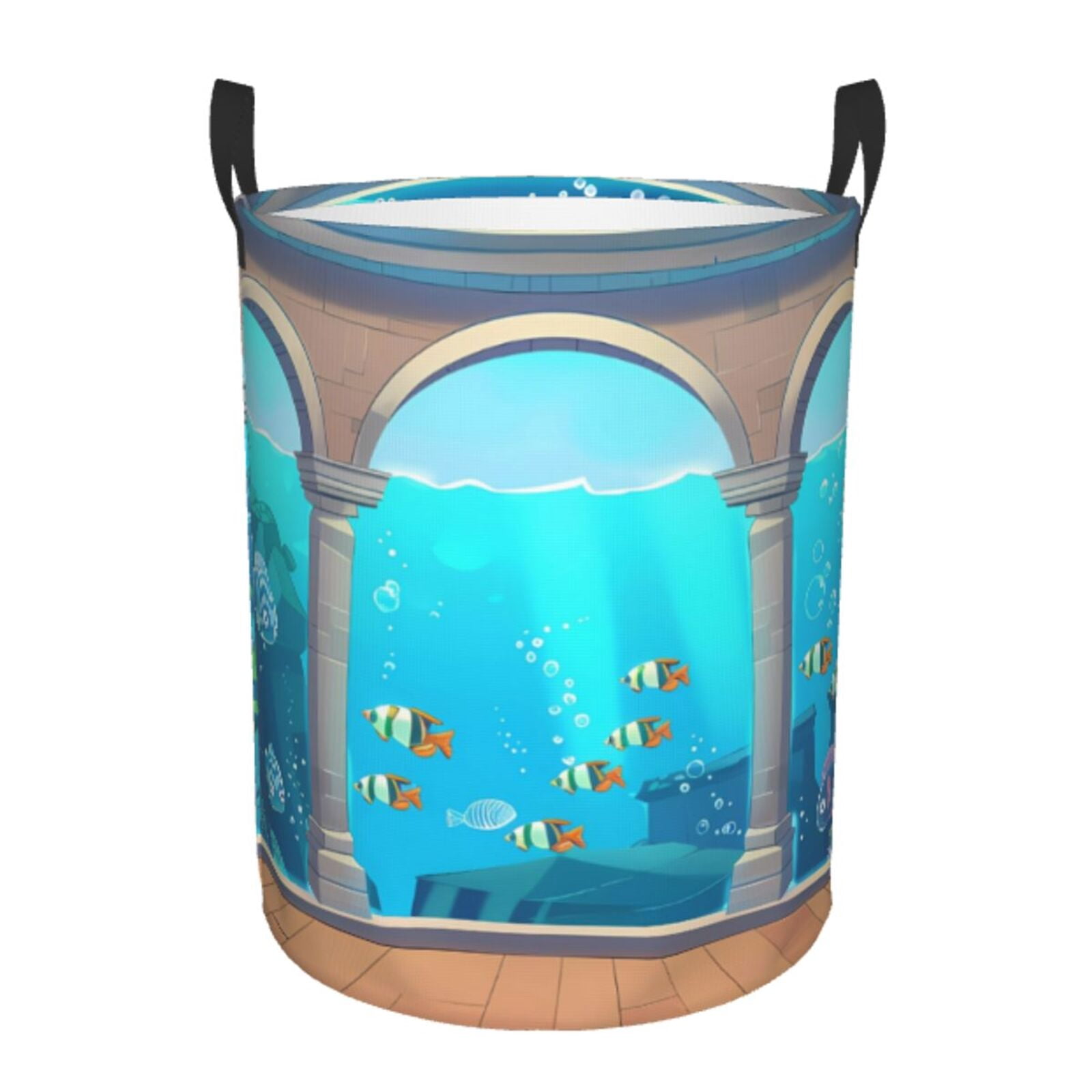 Curated visual reference: Gallery Detail: Sikiie Underwater Aquarium Arches Print Round Dirty Clothes Basket