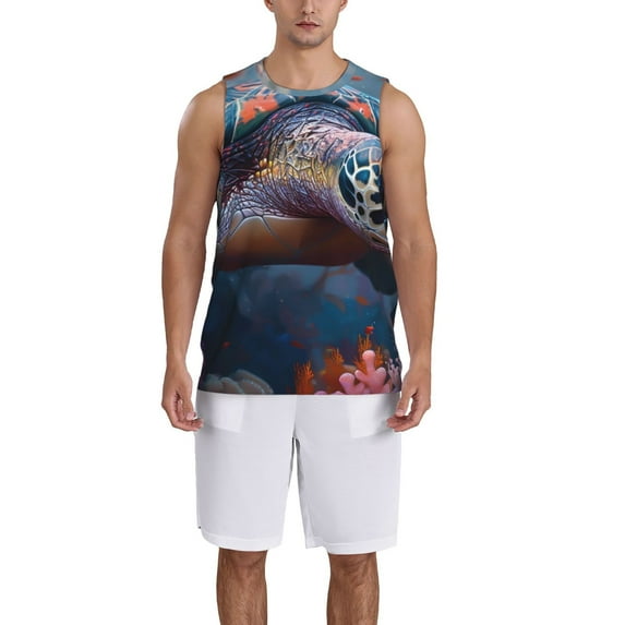 Sikiie Underwater Lazy Turtle Basketball Jersey Reversible Men's Mesh Athletic Sports Shirts Training Practice S-4XL4X-Large