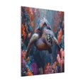 thumbnail image 1 of Sikiie Underwater Lazy Turtle Print Canvas Decorative Hanging Painting, Anti-shrinkage Hanging Frame, Suitable for Home, Office Wall Decorations, 1 of 6