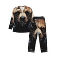 thumbnail image 1 of Sikiie Urban Bear With Headphones Mens Pajama Set, Soft Warm Long Sleeve Sleepwear, Cozy Button-Down Pjs for Men-X-Large, 1 of 7