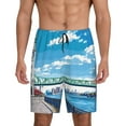 thumbnail image 1 of Sikiie Urban Riverside Clock Tower Mens Pajama Shorts, Lounge Pant, Men's shorts，Sleep Pj Shorts for Men-Medium, 1 of 6