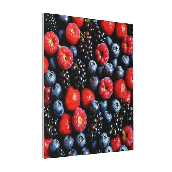 Sikiie Variety Of Fruits And Berries Print Canvas Decorative Hanging Painting, Anti-shrinkage Hanging Frame, Suitable for Home, Office Wall Decorations