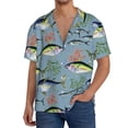 thumbnail image 1 of Sikiie Various Wild Sea Fish Men's Wrinkle Free Untucked Cuban Shirt Business Casual Button Down Shirts Short Sleeve Shirt4X-Large, 1 of 5