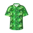 thumbnail image 1 of Sikiie Vegetables Print Men's Hawaiian Shirt, Summer Beach Button Pocket Short Sleeve T-Shirt,X-Large, 1 of 7
