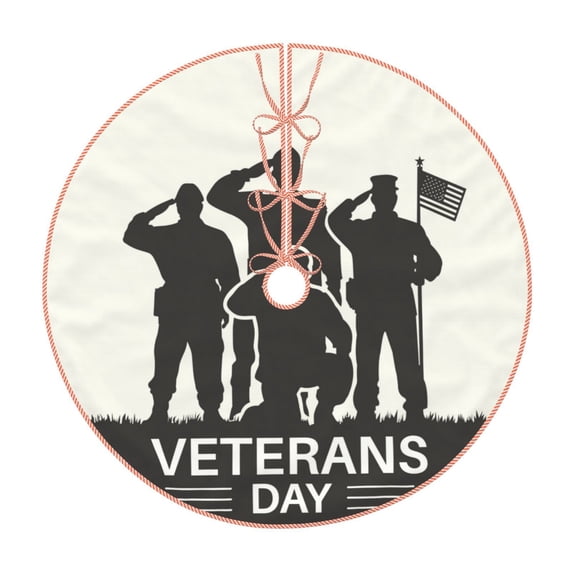 Sikiie Veterans Day Christmas Tree Skirt, Christmas Tree Decorations, Christmas Decor, Tree Mat Decoration(30-48IN)-36"