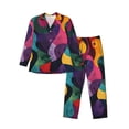 thumbnail image 1 of Sikiie Vibrant Abstract Flow Mens Pajama Set, Soft Warm Long Sleeve Sleepwear, Cozy Button-Down Pjs for Men-X-Large, 1 of 7