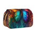 thumbnail image 1 of Sikiie Vibrant Rainbow Butterfly A Print Flip Double-layer Pencil Case, All-purpose Stationery Bag for Study and Office, Zipper Design, Unisex, 1 of 7