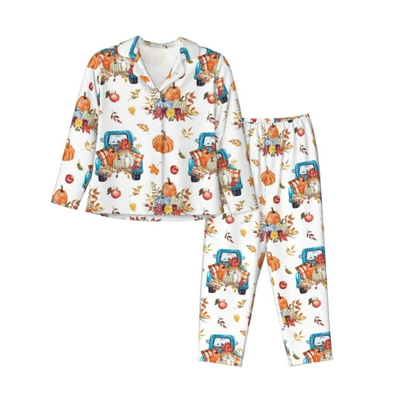 Sikiie Vintage Autumn Truck Pajamas for Women Set, Womens Pajama Sets, Lounge Sets for Women, 2pjs for Women-XX-Large