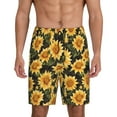 thumbnail image 1 of Sikiie Vintage Black Plaid Sunflower Mens Pajama Shorts, Lightweight Lounge Pant with Pockets Soft Sleep Pj Shorts for Men4X-Large, 1 of 6