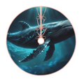thumbnail image 1 of Sikiie Vintage Blue Pattern Whale Nativity Christmas Tree Skirt, Jesus Christian Winter Holiday Tree Mat Decoration(30-48IN)48", 1 of 6