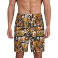 thumbnail image 1 of Sikiie Vintage Bottles Mens Pajama Shorts, Lightweight Lounge Pant with Pockets Soft Sleep Pj Shorts for MenLarge, 1 of 6