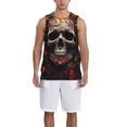 thumbnail image 1 of Sikiie Vintage Butterfly Flower Skull Basketball Jersey Reversible Men's Mesh Athletic Sports Shirts Training Practice S-4XLX-Large, 1 of 6