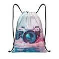 thumbnail image 1 of Sikiie Vintage Camera Splash Art Drawstring Backpack Drawstring Bags, Draw String Back Bag for Sports, Gym, Travel, Swimming, Beach-Small, 1 of 6