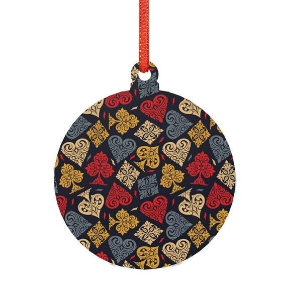 Sikiie Vintage Card Acrylic Christmas Ornament Pendant Christmas Ornaments Hanging Ornament for Christmas Winter New Year Party -Round Shape