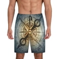 thumbnail image 1 of Sikiie Vintage Compass Mens Pajama Shorts, Lightweight Lounge Pant with Pockets Soft Sleep Pj Shorts for Men4X-Large, 1 of 6