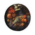 thumbnail image 1 of Sikiie Vintage Floral Skull PVC Leather Spare Tire Wheel Cover Spare Tire Cover, for Car Truck SUV Camper Trailer Universal Fit(14-17in)-15 inch, 1 of 6