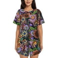 thumbnail image 1 of Sikiie Vintage Floral Womens Pajama Sets Short Sleeve Top With Pants Sleepwear 2 Piece Lounge SetX-Large, 1 of 6