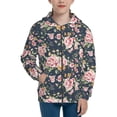 thumbnail image 1 of Sikiie Vintage Floral Zip Up Hoodie Teenage, hoodies for Teenage, Zipper Sweatshirt Jacket for Daily, Traveling-Small, 1 of 6