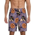 thumbnail image 1 of Sikiie Vintage Halloween Black Cat Mens Pajama Shorts, Lounge Pant, Men's shorts，Sleep Pj Shorts for Men-3X-Large, 1 of 6