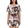 thumbnail image 1 of Sikiie Vintage Husky Dog Womens Pajama Sets Short Sleeve Top With Pants Sleepwear 2 Piece Lounge Set-Large, 1 of 6