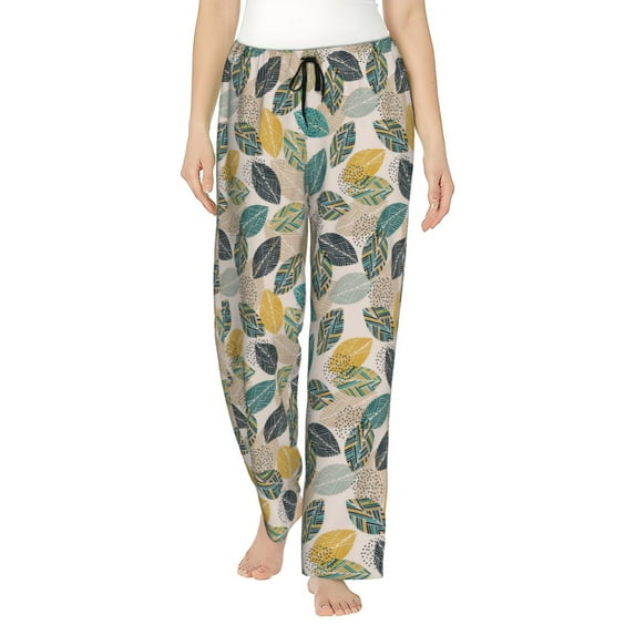 Sikiie Vintage Leaves Women’s Ultra-Soft Comfy Lounge Pants Sleepwear Comfy Lounge Pants Drawstring Sleep Bottoms with PocketsMedium