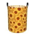 thumbnail image 1 of Sikiie Vintage Leopard Print Sunflower Print Round Dirty Clothes Basket, Waterproof Standing Foldable Storage Basket, for Laundry Room, Bedroom, Bathroom Storage-Small, 1 of 6