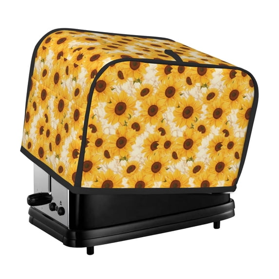 Sikiie Vintage Marble Pattern Sunflower Toaster Covers 2 Slice Dustproof Toaster Cover Bread Machine Cover, Dustproof Cover - 11.4" x 7.5" x 7.9"