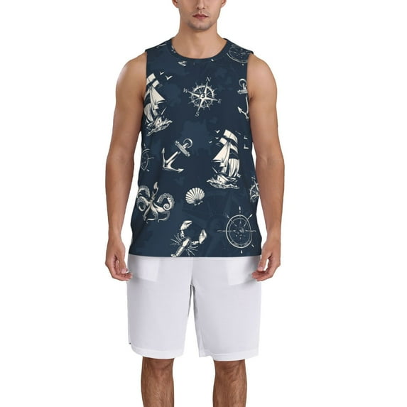 Sikiie Vintage Marine Basketball Jersey Reversible Men's Mesh Athletic Sports Shirts Training Practice S-4XLMedium