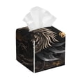 thumbnail image 1 of Sikiie Vintage Metal Dragon Leather Tissue Box Cover Square, tissue box holder, Tissue Box with Bottom Belt-5.2”x5.2”x5.2”, 1 of 7